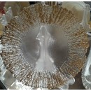  Round Glass Gold Flower Charger Plate 13