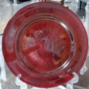  Round Glass Red Iridescent Charger Plate 13
