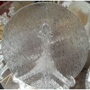  Round Glass Silver Clear Distressed Charger Plate 13