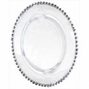 Ten Strawberry Street Belmont Silver Beaded Clear Glass Charger Plate 13"