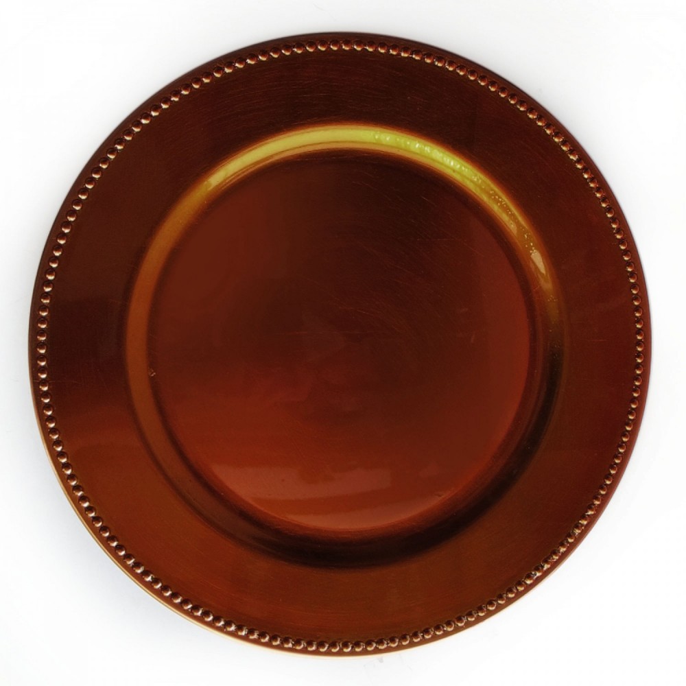 ChargeIt by Jay Copper Beaded Round Charger Plate 13"