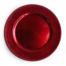 ChargeIt by Jay Red Beaded Round Charger Plate 13"