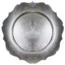 ChargeIt by Jay Scalloped Edge Silver Round Charger Plate 13"