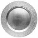 ChargeIt by Jay Silver Pebbled Round Melamine Charger Plate 13"