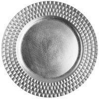 ChargeIt by Jay Silver Tiled Round Melamine Charger Plate 13"