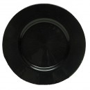 ChargeIt by Jay Starburst Black Glass Round Charger Plate 13"