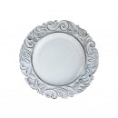 ChargeIt by Jay Round White Aristocrat Antique  Melamine Charger Plate 14"
