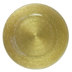ChargeIt by Jay Gold Circus Glitter Glass Round Charger Plate 13"