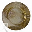 Ten Strawberry Street Cyclone Beige/Gold Glass Charger Plate 13-1/4"