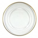 ChargeIt By Jay Round Gold Rim Glass Charger Plate 13"