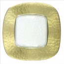 ChargeIt by Jay Square Glass Charger Plate with Gold Edge 13"