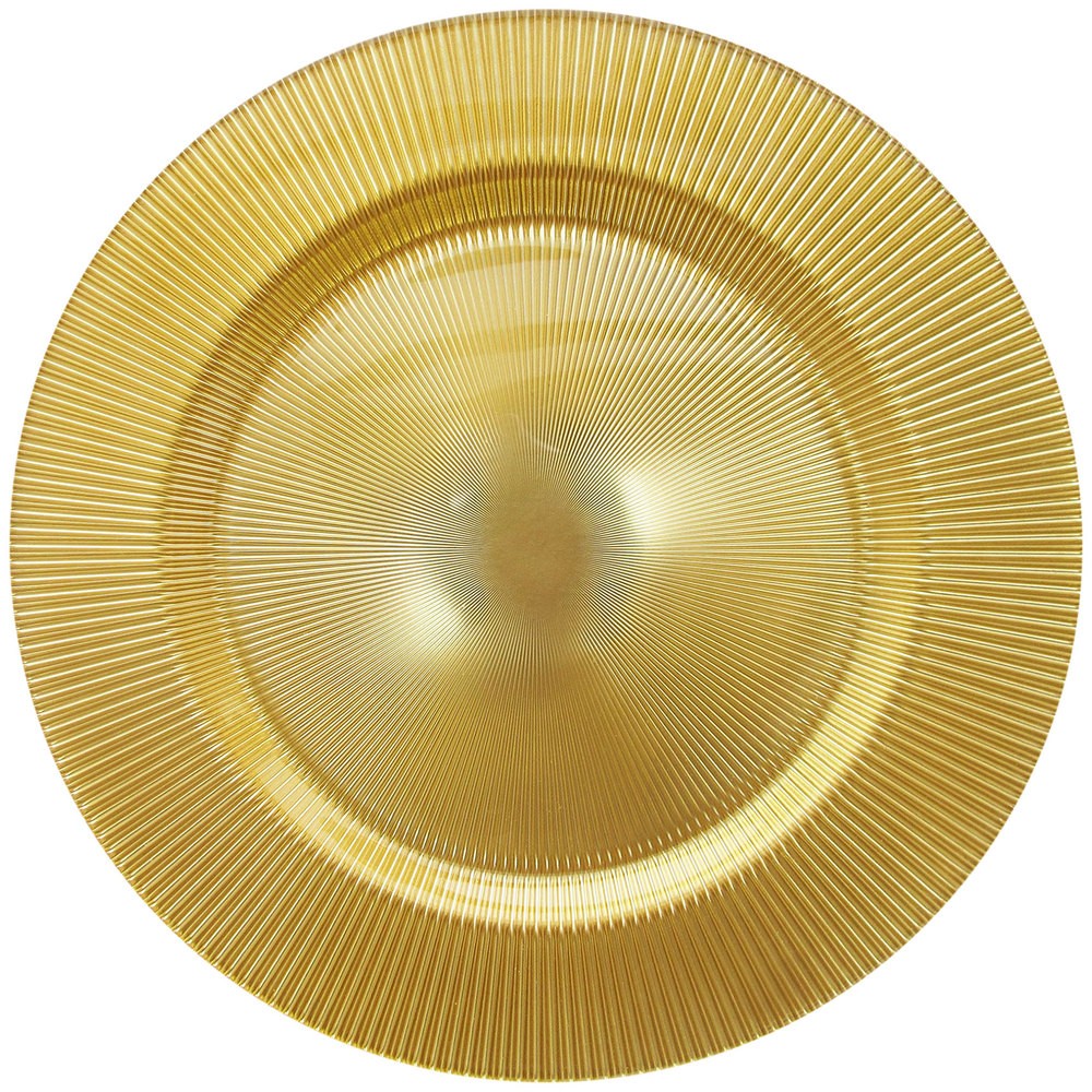 ChargeIt by Jay Sunray Gold Glass Charger Plate 13"