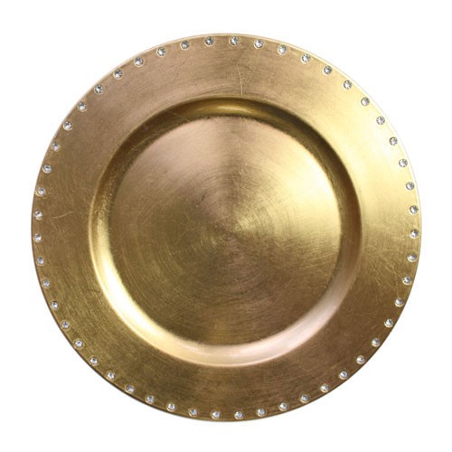 ChargeIt by Jay Gold Jewels Rim Charger Plate 13"