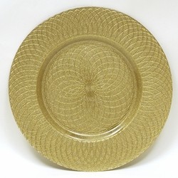 ChargeIt by Jay Spiral Gold Round Charger Plate 13"