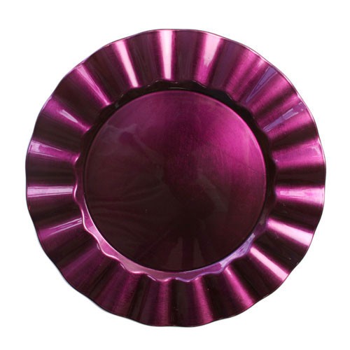ChargeIt by Jay Purple Ruffle Rim Charger Plate 13"
