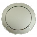 ChargeIt by Jay Round Scalloped Edge Mirror Charger Plate 13"