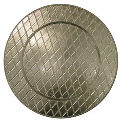 ChargeIt by Jay Silver Plaid Melamine Charger Plate 13"