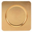 Tabletop Classics Gold Square Acrylic Charger Plate with Round Center 12-1/4"