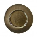 Ten Strawberry Street Metallic Bronze Glass Charger Plate 13-1/4"