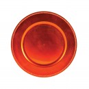 Ya Ya Creations Orange Beaded Acrylic Round Charger Plate 13"