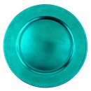 Ya Ya Creations Turquoise Beaded Acrylic Round Charger Plate 13"